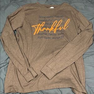 Bella Canvas Brown Long Sleeve Thankful Tee